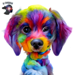 cute colorful dog